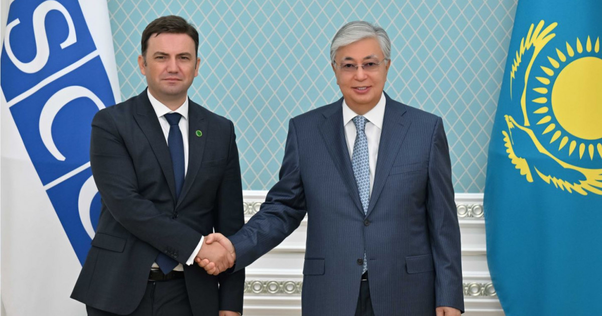 Қасым-Жомарт Тоқаев ЕҚЫҰ-ның қазіргі төрағасы, Солтүстік Ма­ке­дония Республикасының Сыртқы істер министрі Буяр Османиді қабылдады