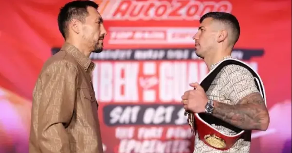 Әлімханұлы мен Гуалтьери жекпе-жек алдындағы көз арбасу рәсімін өткізді