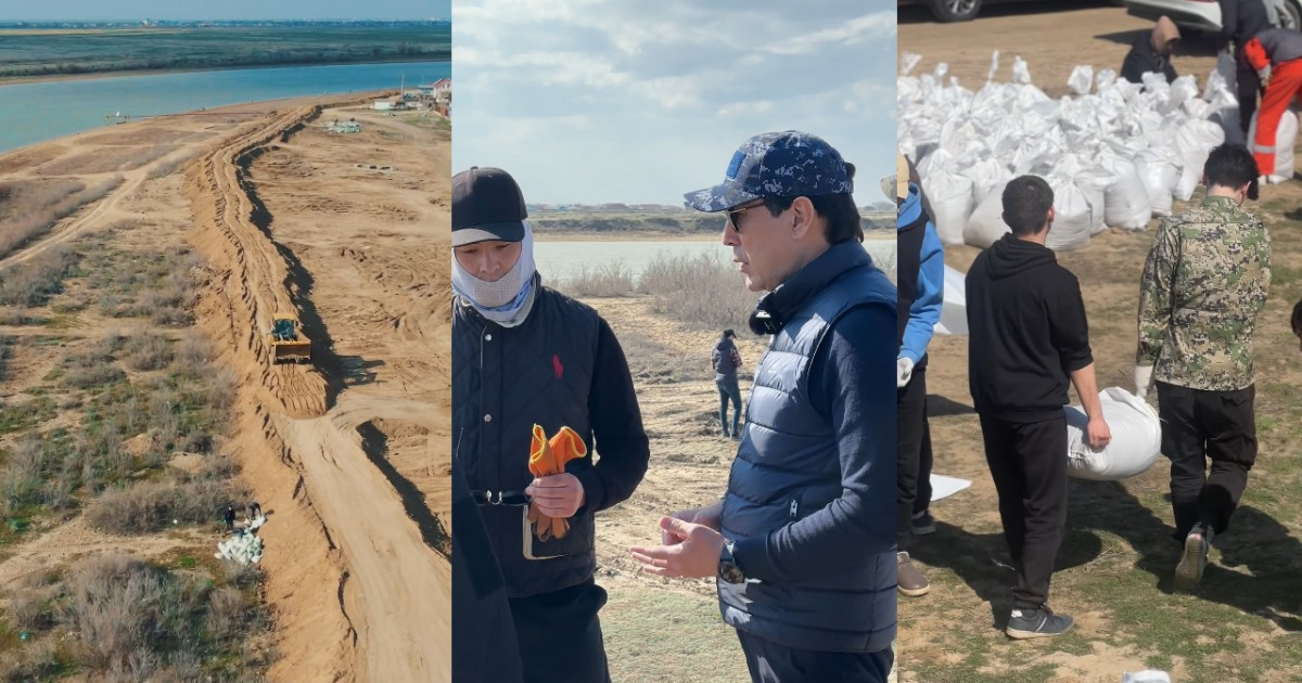 «AMANAT» партиясы Атырау облысында ұзындығы 21,2 шақырым болатын бөгет салып жатыр