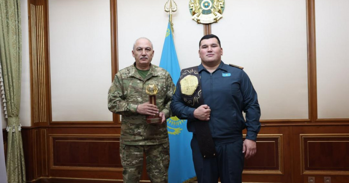 «Қазақстан барысы-2024» турнирінің жеңімпазы офицерлік лауазымға тағайындалды