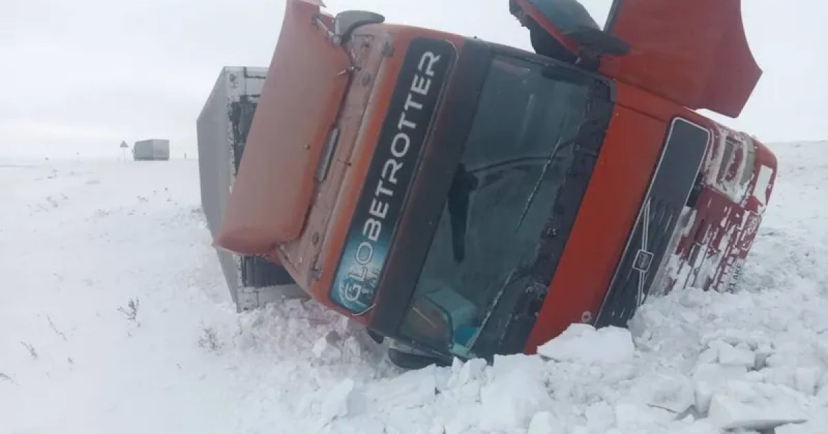 СҚО-да сыра тиелген жүк көлігі аударылып кетті