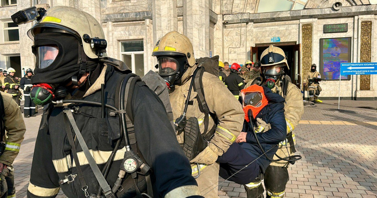 «Алматы-2» теміржол вокзалында өрт-тактикалық оқу-жаттығуы өтті