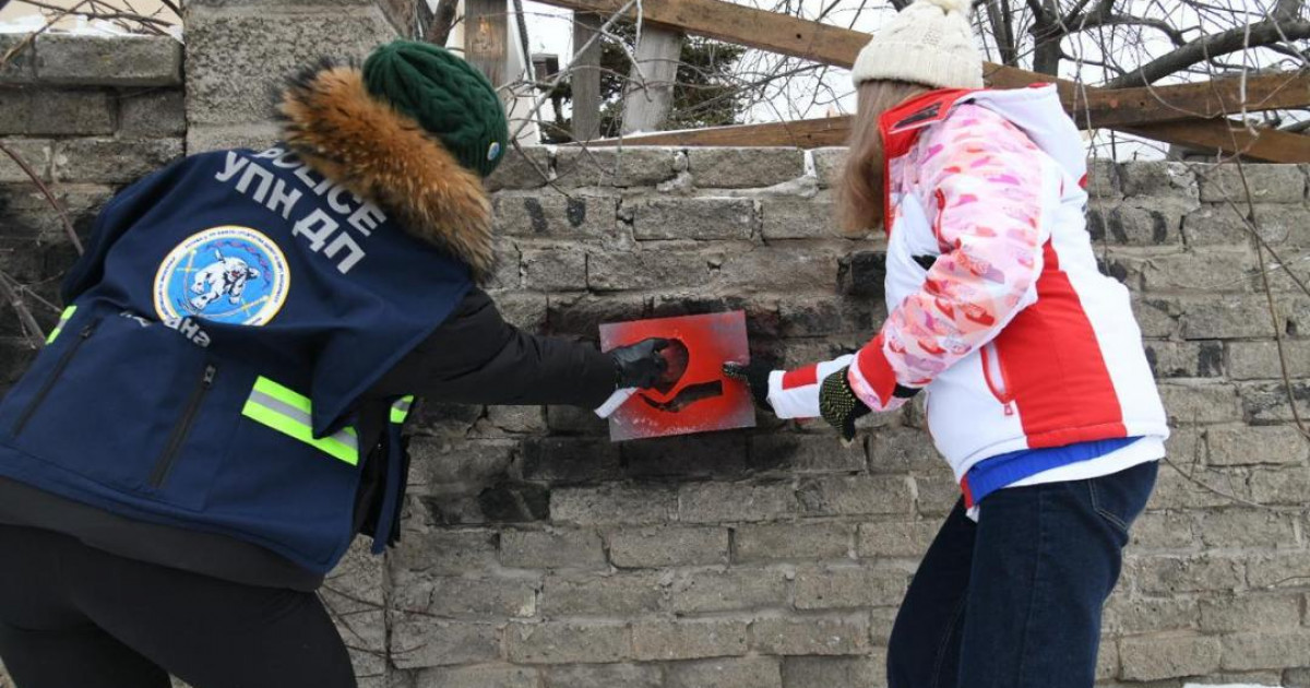 Елордада адам өмірі үшін қауіпті заттар жарнамаланған қабырғалар боялды
