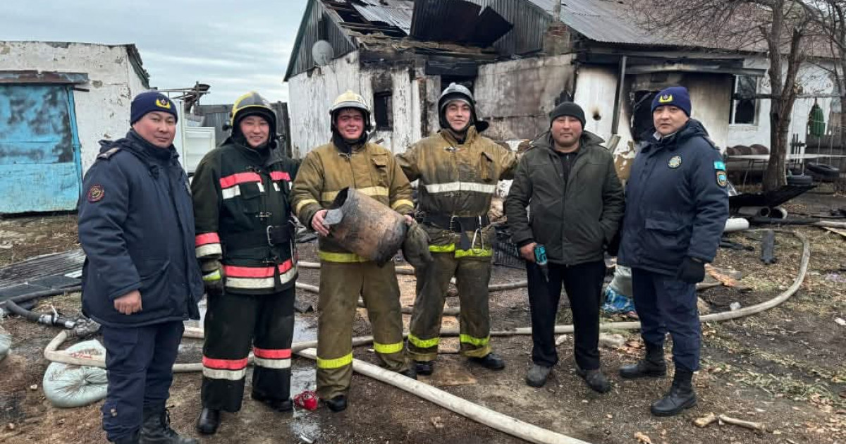 Бес баланы алапат өрт ішінде ажалдан арашалап қалған батыр